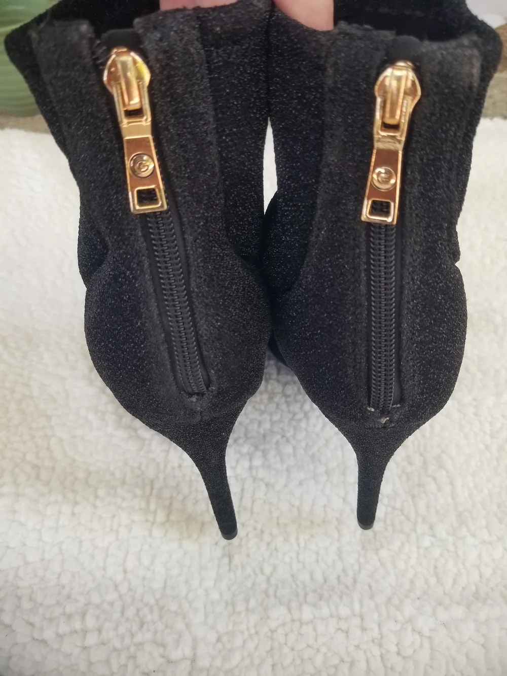 GUESS Black Peep-Toe High-Heel Ankle Booties